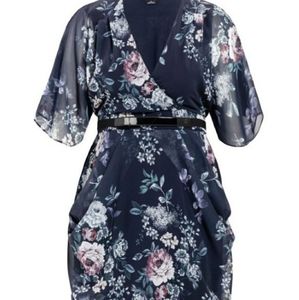 NWT Feminine Floral Semi Formal Sheer Dress